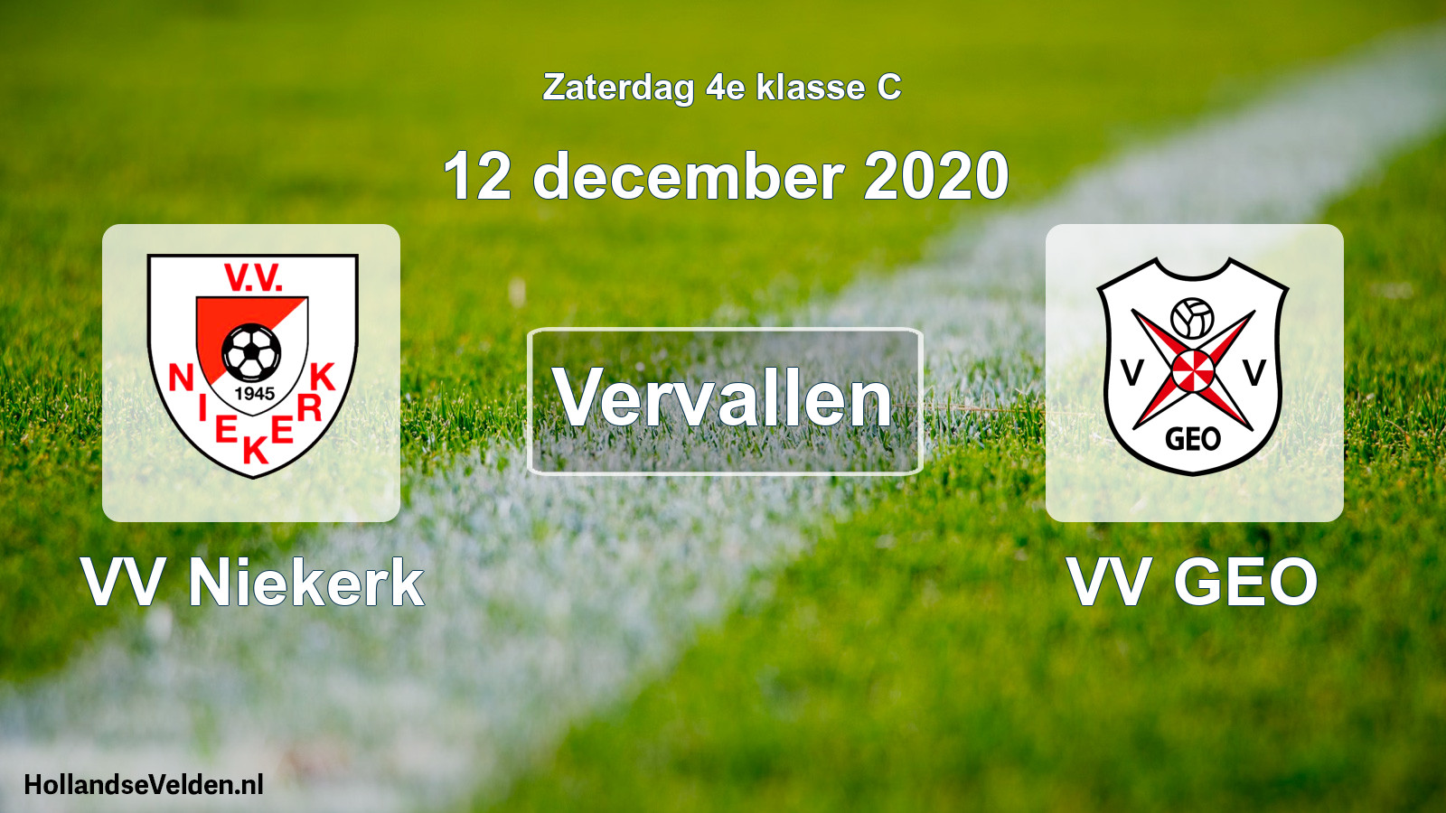 Scheduled Match: VV Niekerk - VV GEO (12 December 2020)