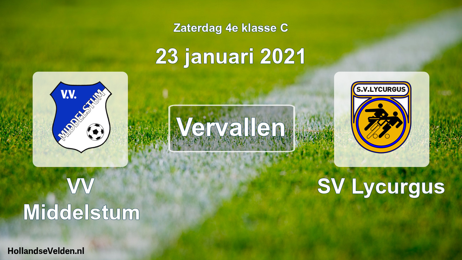 Scheduled Match: VV Middelstum - SV Lycurgus (23 January 2021)