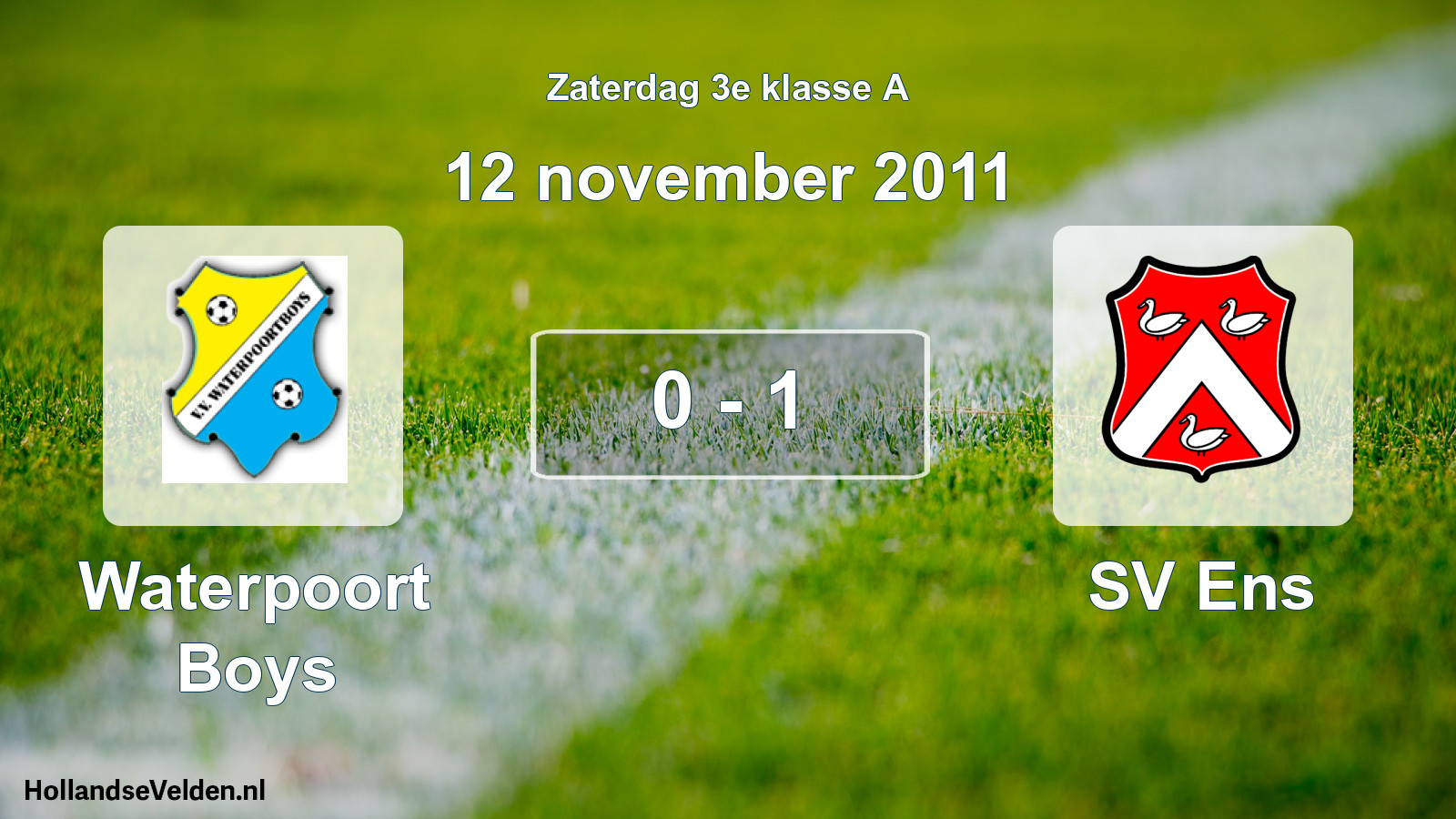 Total number of matches played: Waterpoort Boys - SV Ens 0 - 1 (12 November 2011)