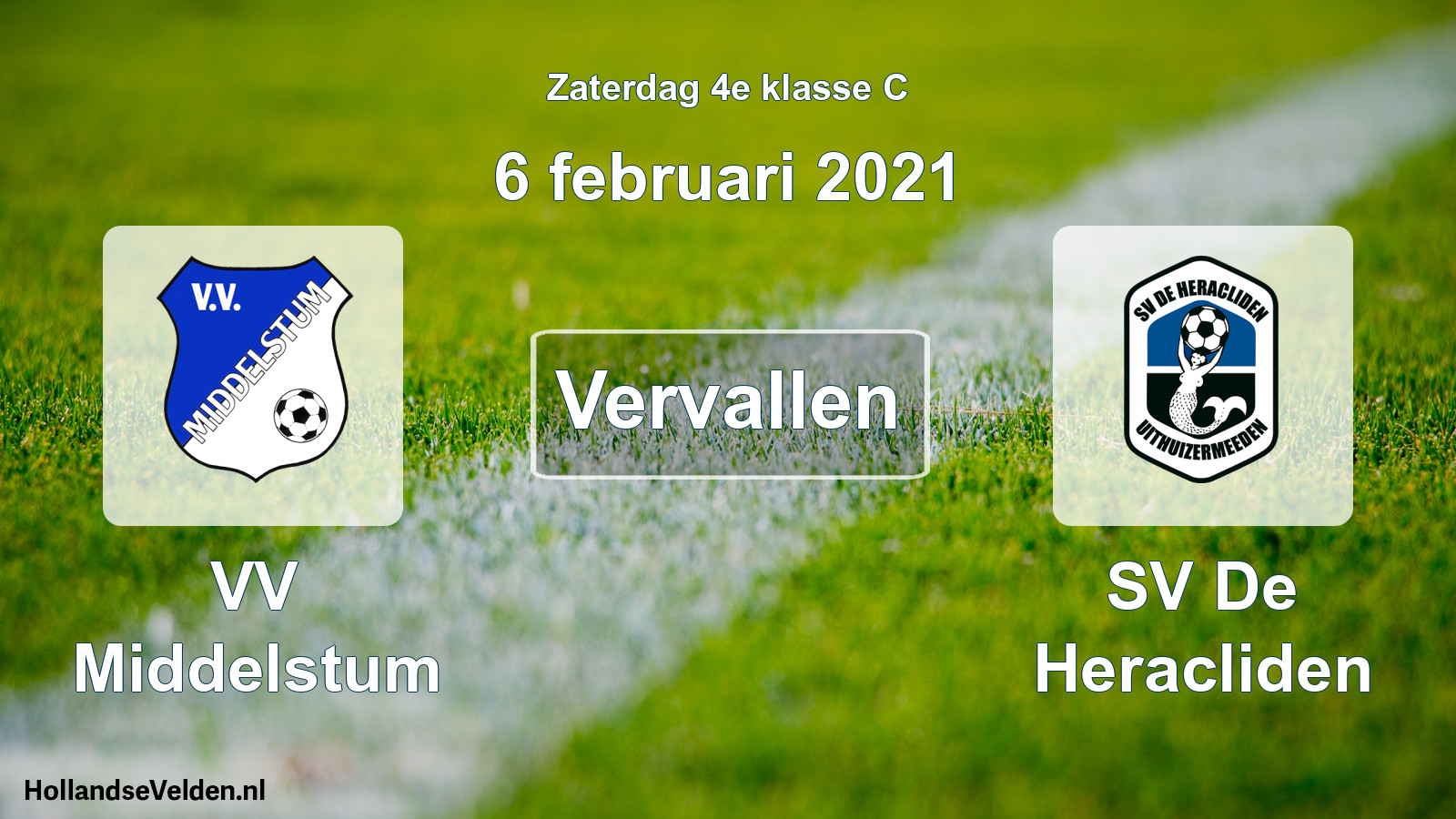 Scheduled Match: VV Middelstum - SV De Heracliden (6 February 2021)