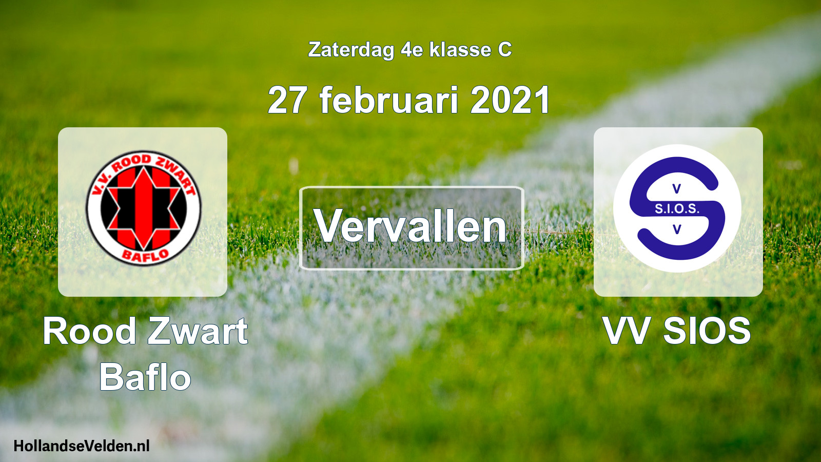 Scheduled Match: Rood Zwart Baflo - VV SIOS (27 February 2021)