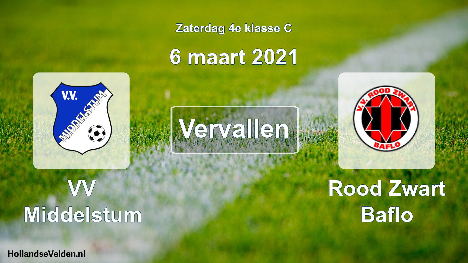 Scheduled Match: VV Middelstum - Rood Zwart Baflo (6 March 2021)