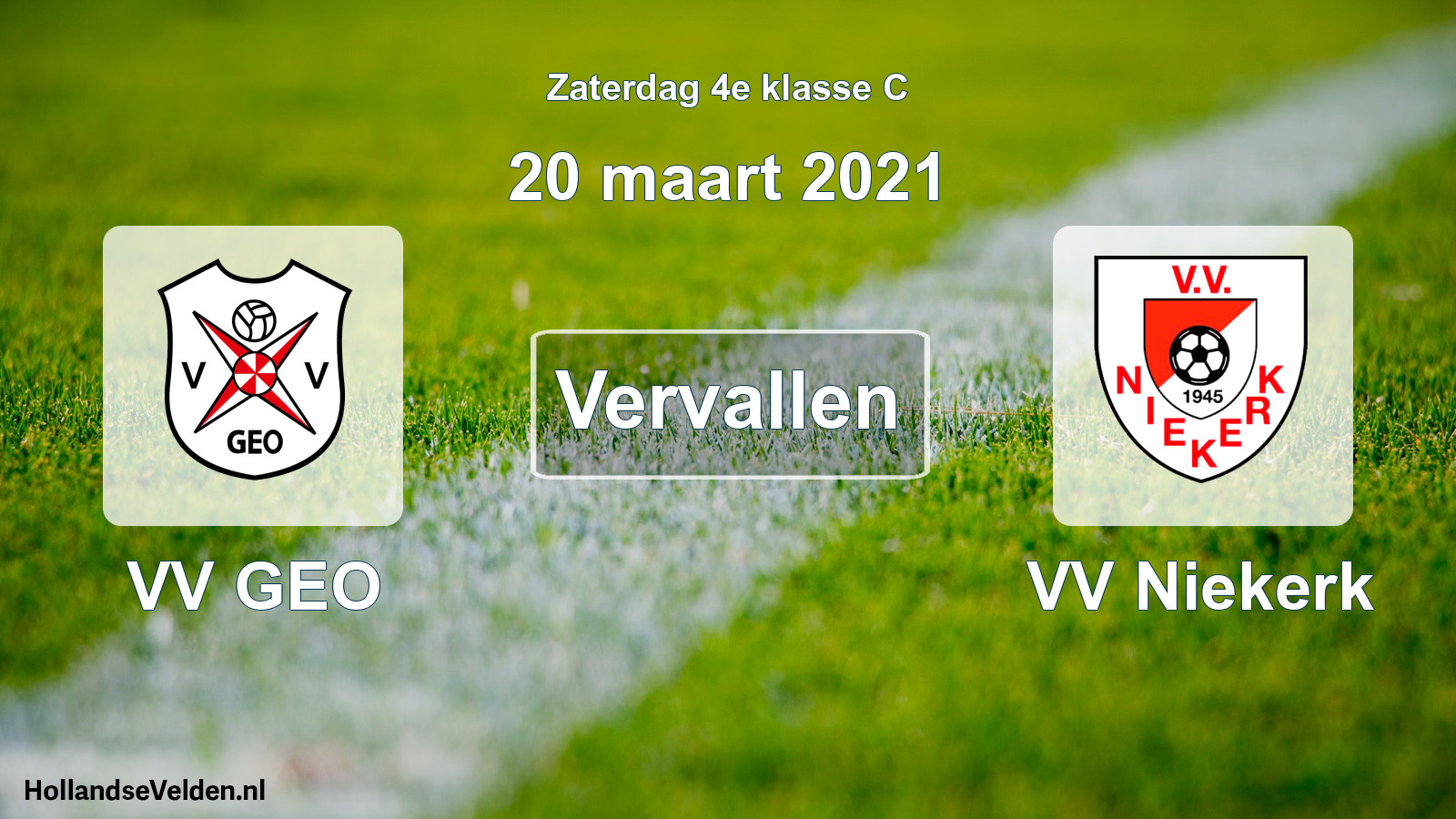 Scheduled Match: VV GEO - VV Niekerk (20 March 2021)