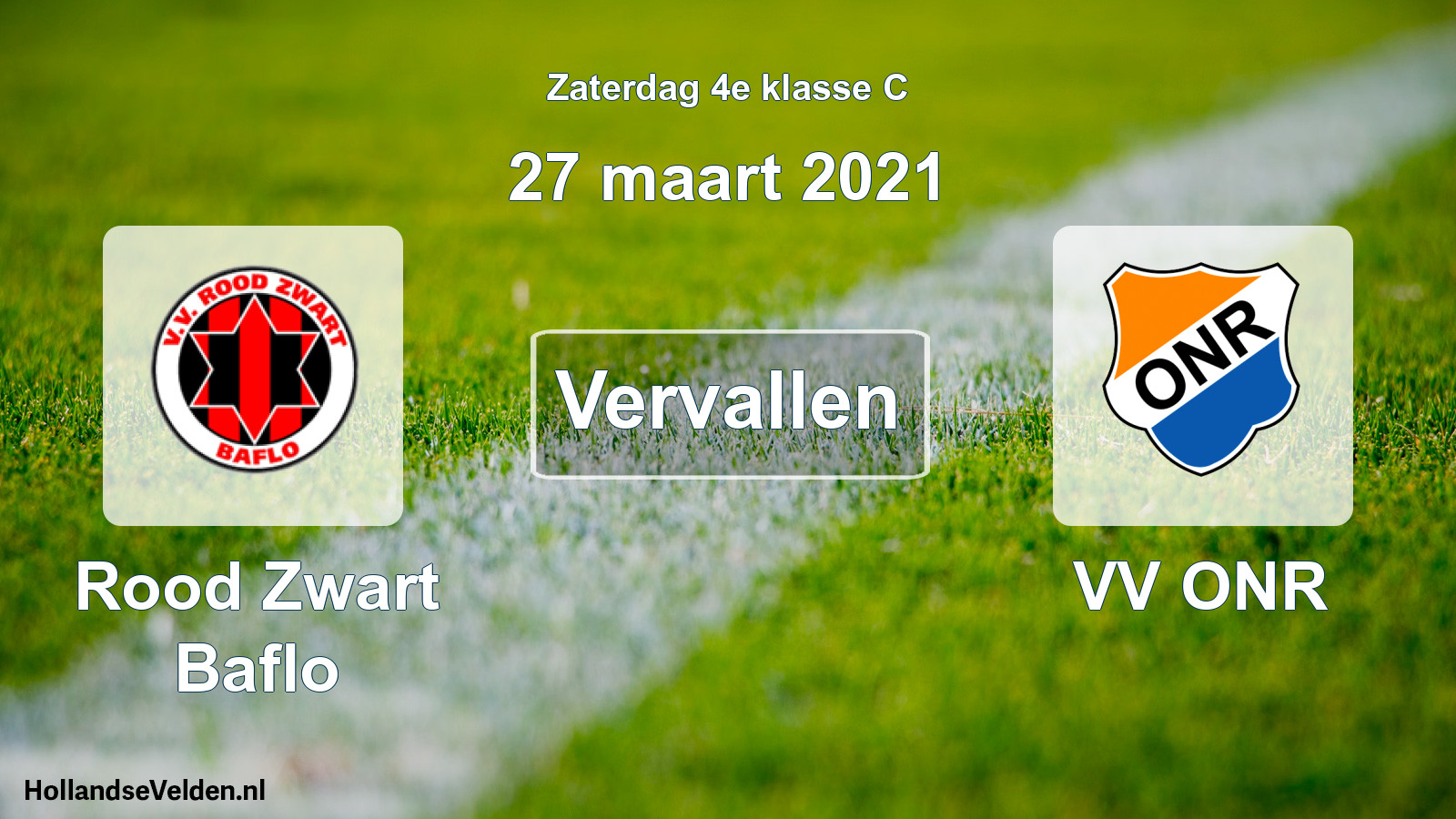 Scheduled Match: Rood Zwart Baflo - VV ONR (27 March 2021)