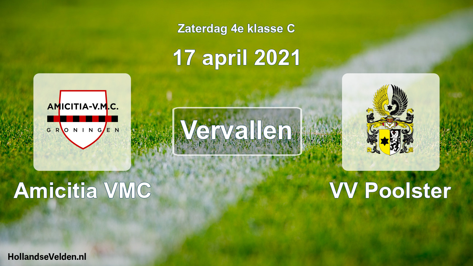 Scheduled Match: Amicitia VMC - VV Poolster (17 April 2021)