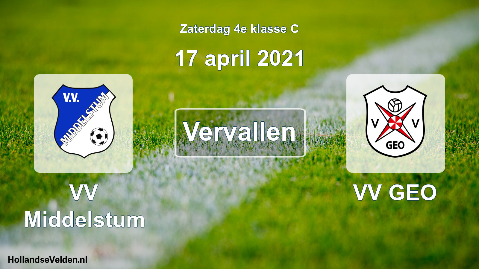 Scheduled Match: VV Middelstum - VV GEO (17 April 2021)