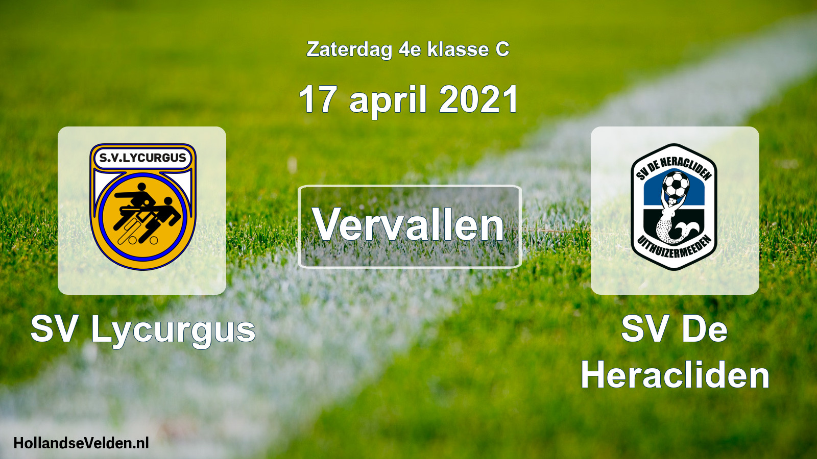 Scheduled Match: SV Lycurgus - SV De Heracliden (17 April 2021)