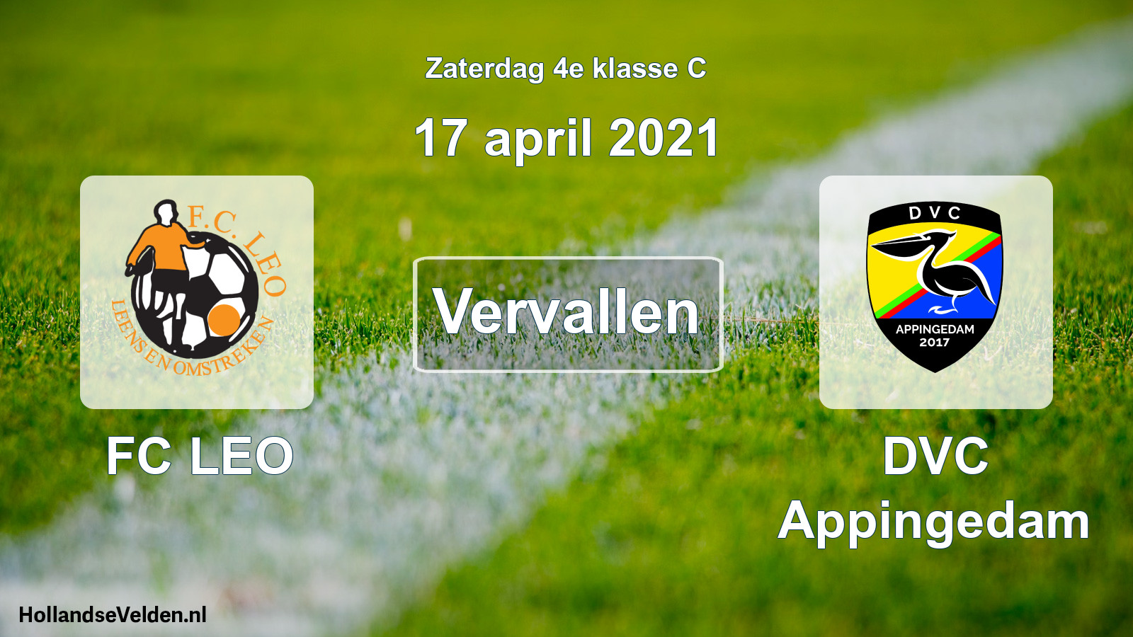 Scheduled Match: FC LEO - DVC Appingedam (17 April 2021)
