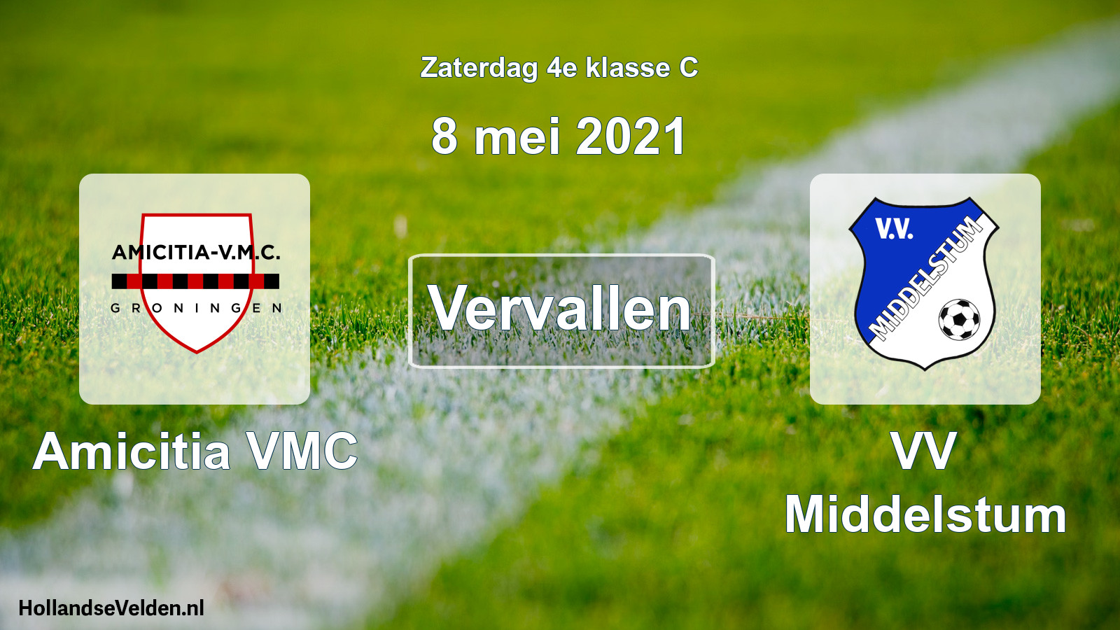 Scheduled Match: Amicitia VMC - VV Middelstum (8 May 2021)