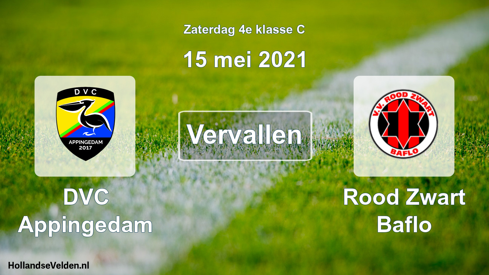 Scheduled Match: DVC Appingedam - Rood Zwart Baflo (15 May 2021)