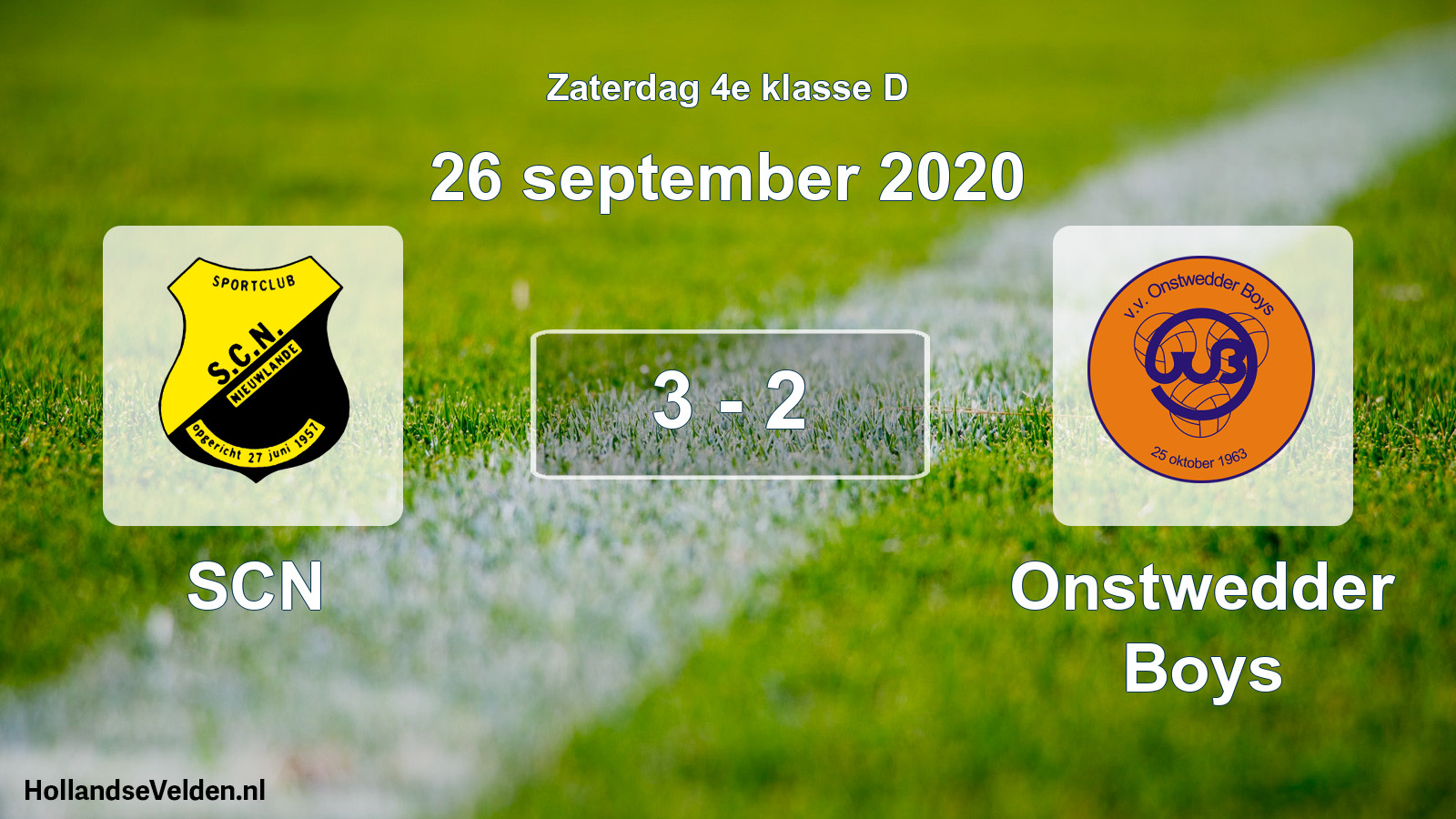 Total number of matches played: SCN - Onstwedder Boys 3 - 2 (26 September 2020)