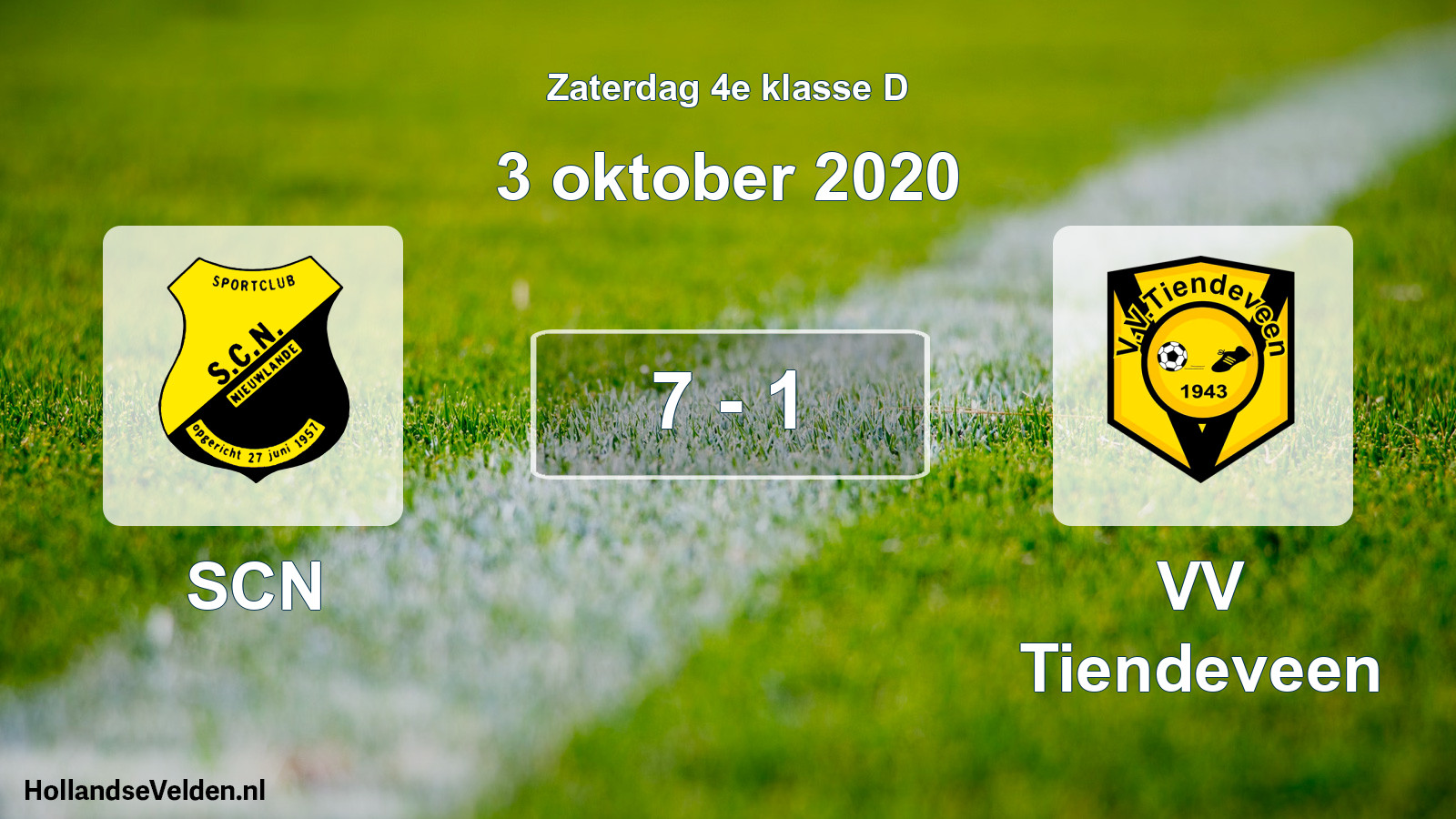 Total number of matches played: SCN - VV Tiendeveen 7 - 1 (3 October 2020)