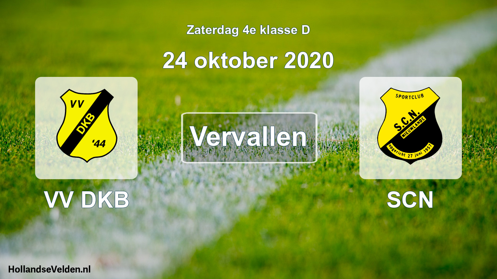 Scheduled Match: VV DKB - SCN (24 October 2020)