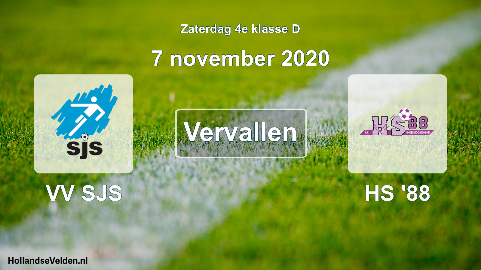 Scheduled Match: VV SJS - HS '88 (7 November 2020)