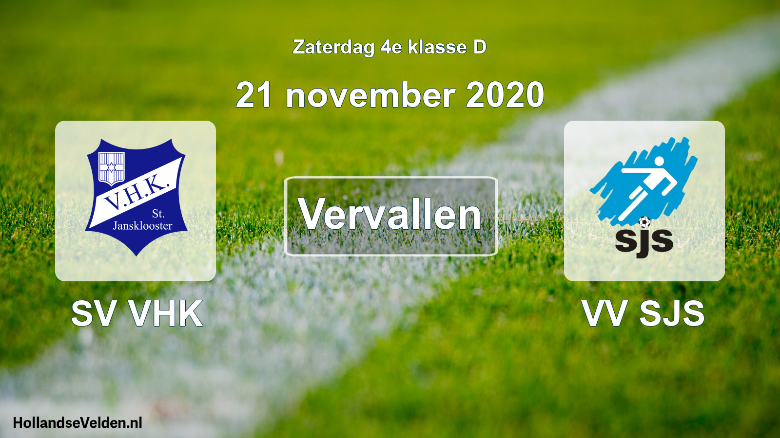 Scheduled Match: SV VHK - VV SJS (21 November 2020)