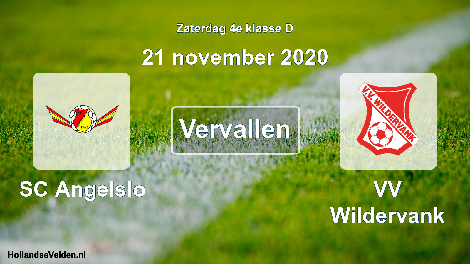 Scheduled Match: SC Angelslo - VV Wildervank (21 November 2020)