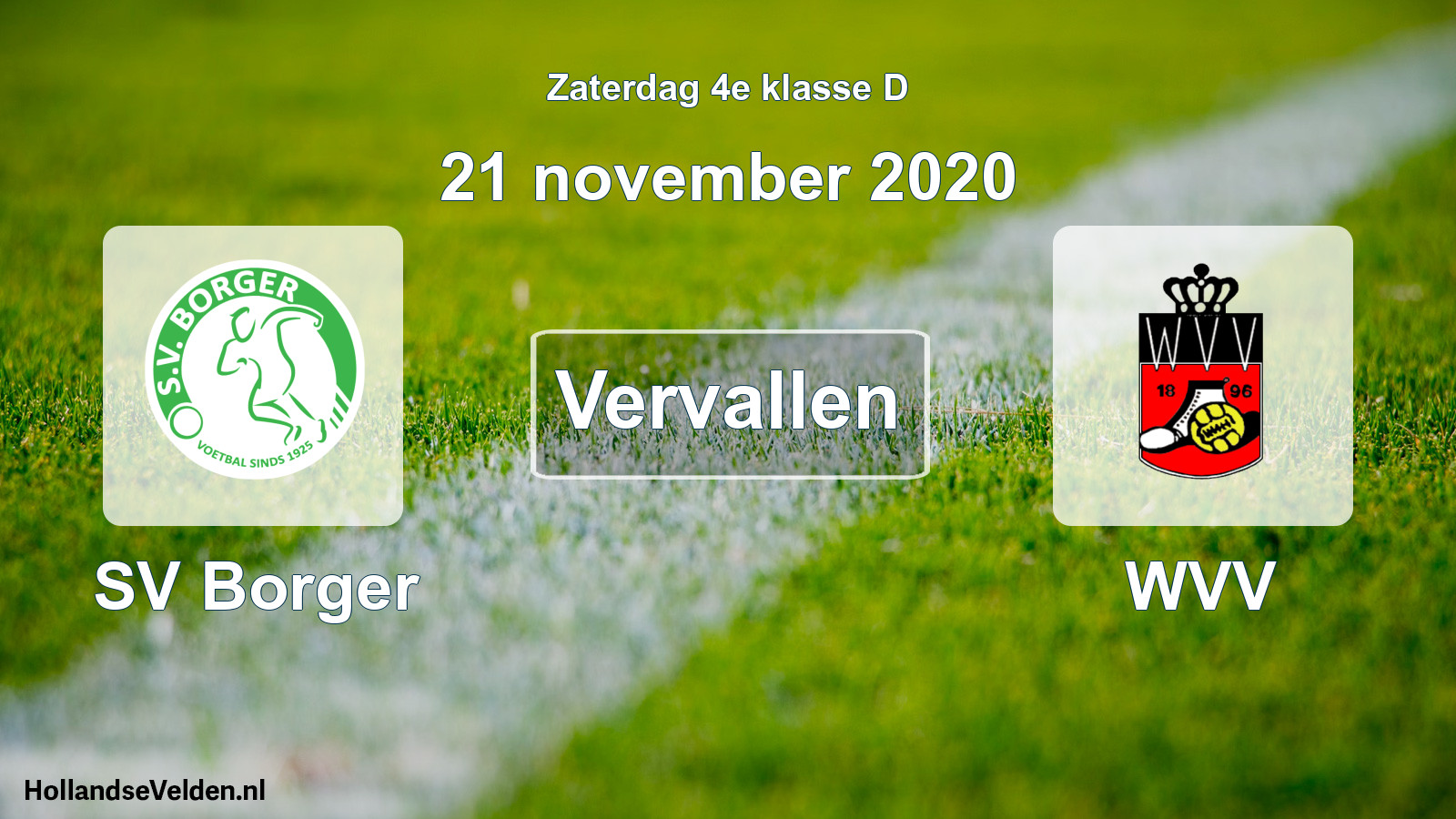 Scheduled Match: SV Borger - WVV (21 November 2020)