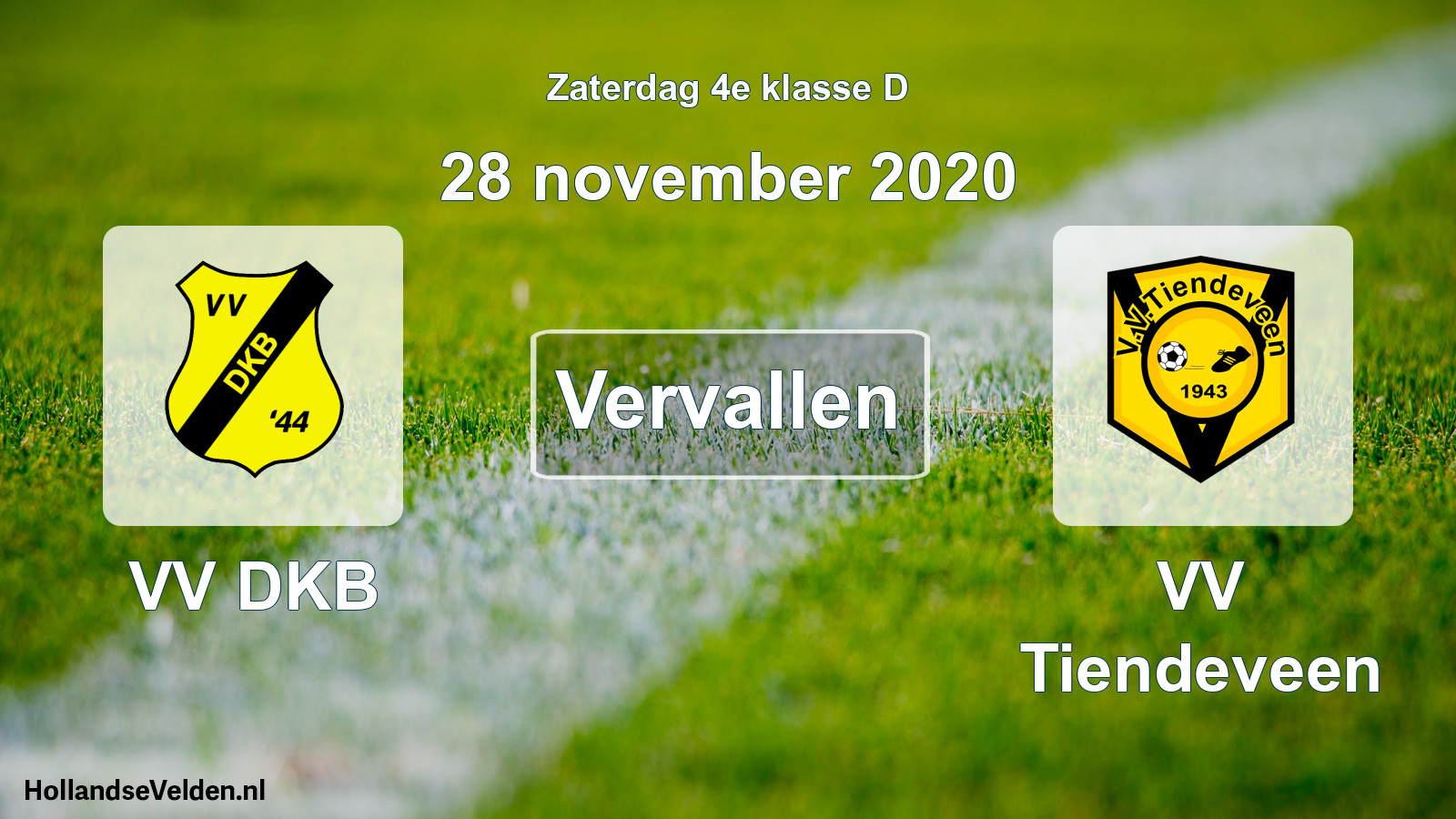 Scheduled Match: VV DKB - VV Tiendeveen (28 November 2020)