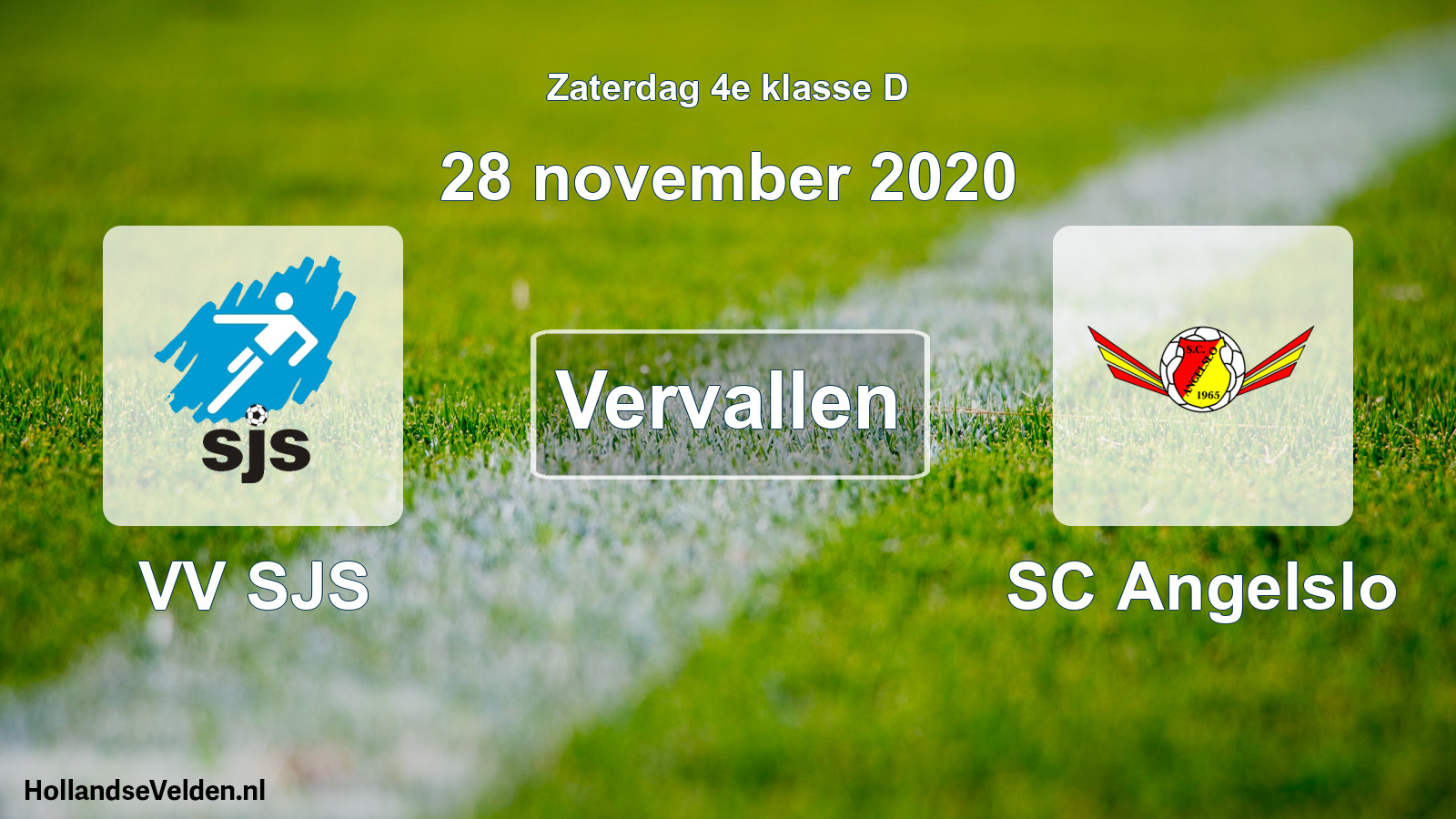 Scheduled Match: VV SJS - SC Angelslo (28 November 2020)