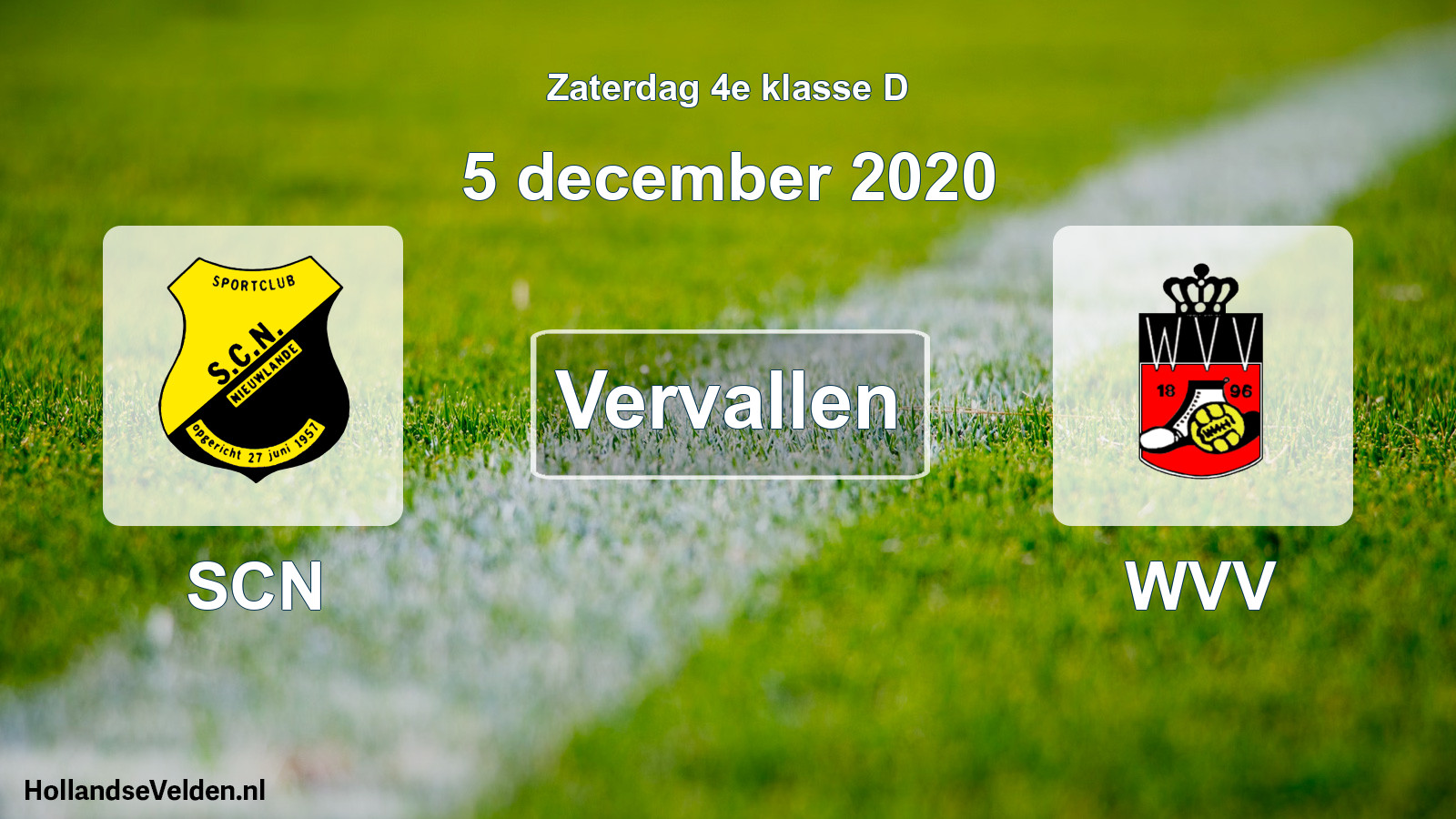 Scheduled Match: SCN - WVV (5 December 2020)