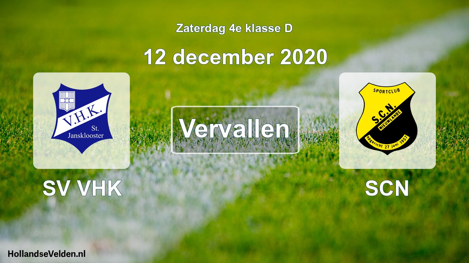 Scheduled Match: SV VHK - SCN (12 December 2020)
