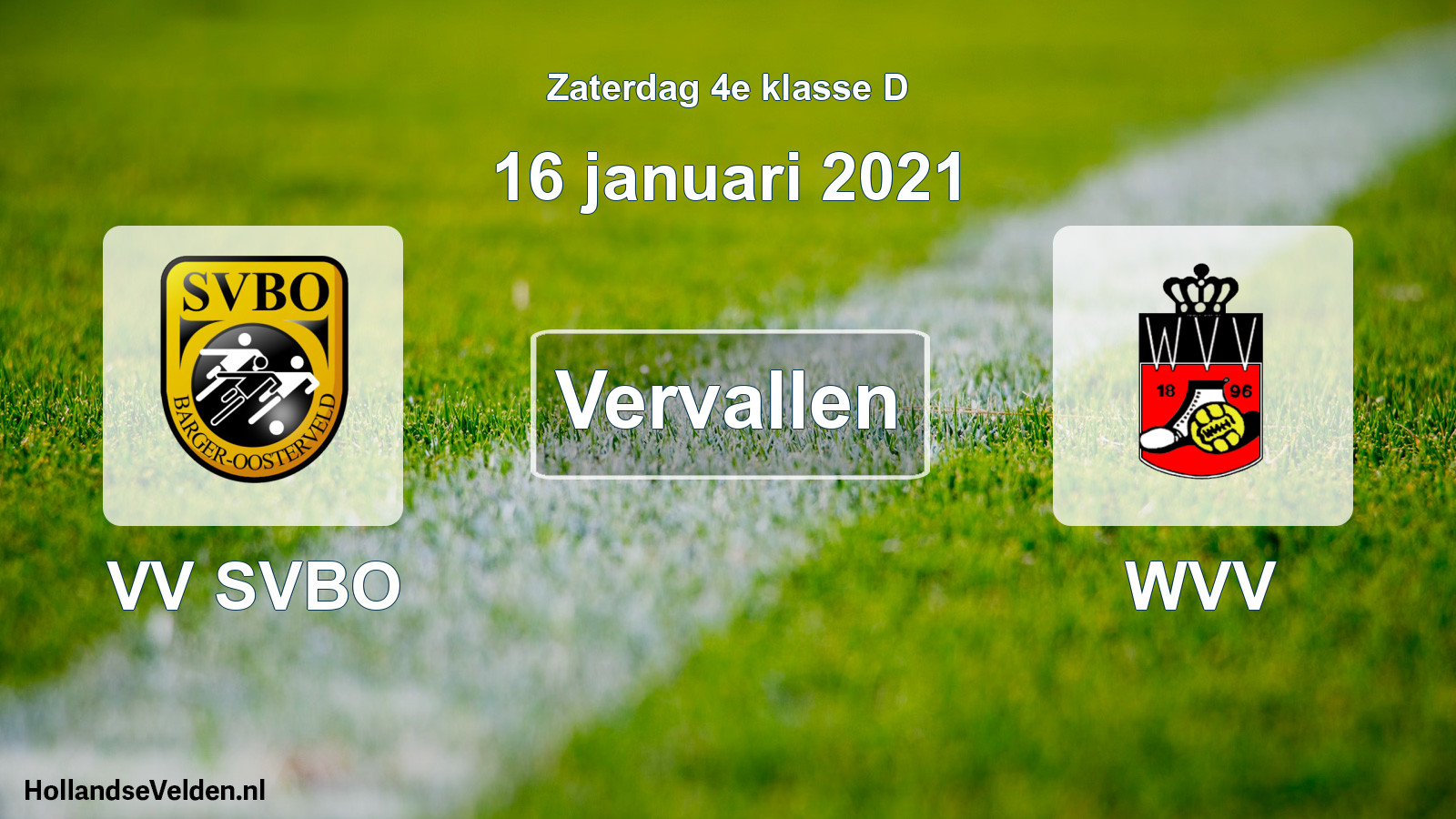Scheduled Match: VV SVBO - WVV (16 January 2021)