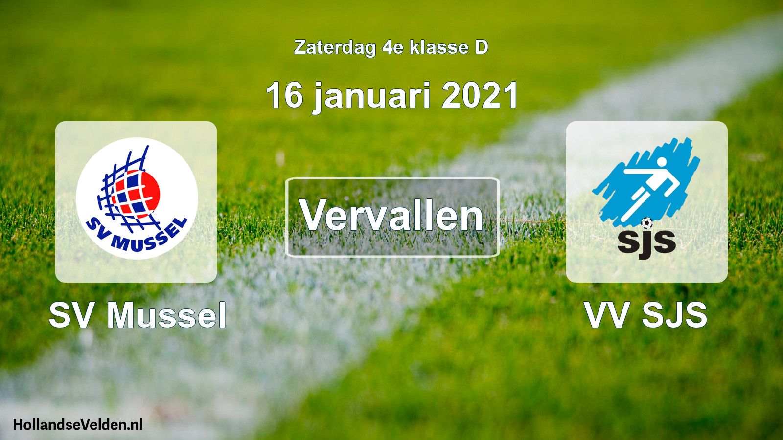 Scheduled Match: SV Mussel - VV SJS (16 January 2021)