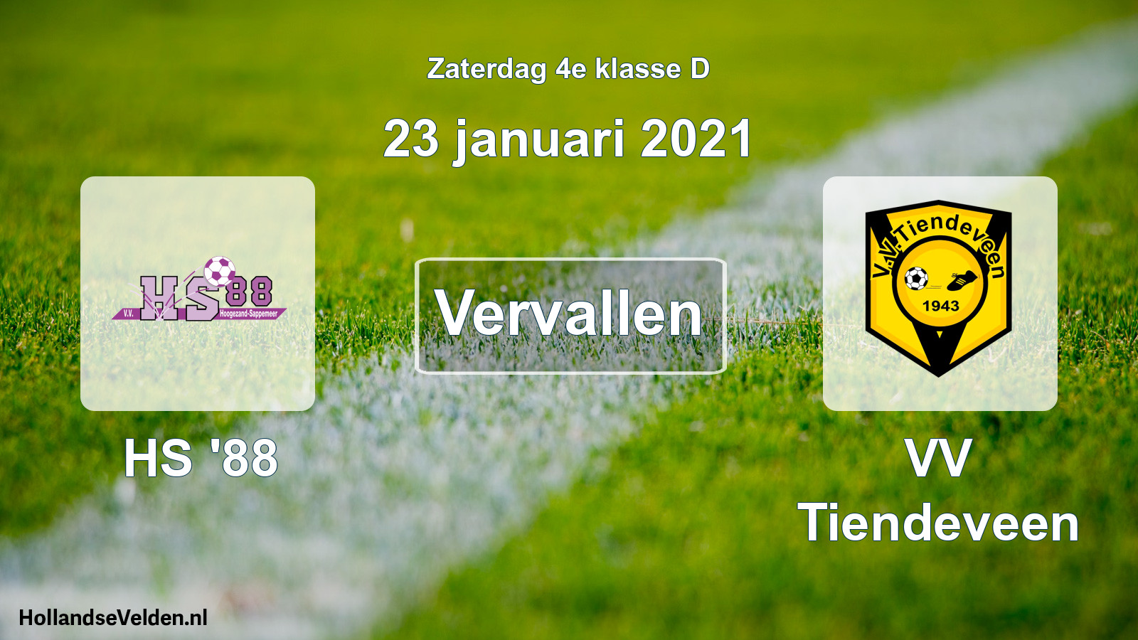 Scheduled Match: HS '88 - VV Tiendeveen (23 January 2021)