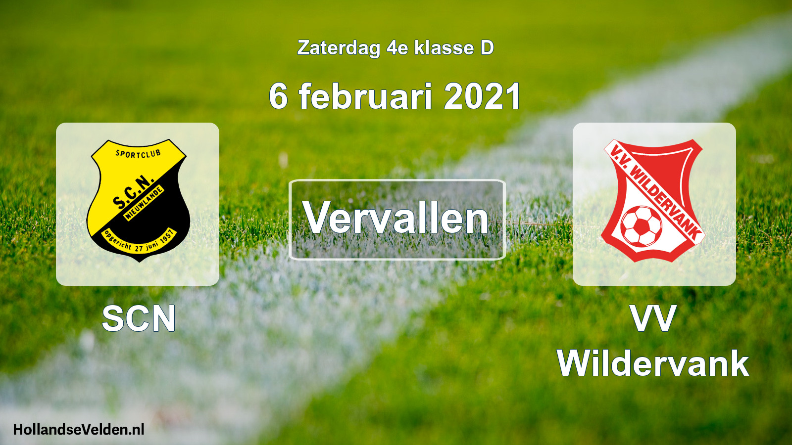 Scheduled Match: SCN - VV Wildervank (6 February 2021)