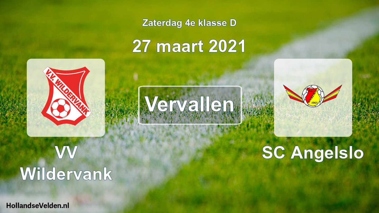 Scheduled Match: VV Wildervank - SC Angelslo (27 March 2021)