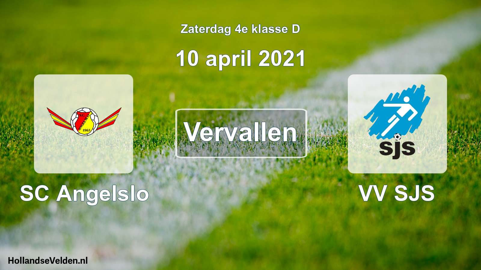 Scheduled Match: SC Angelslo - VV SJS (10 April 2021)
