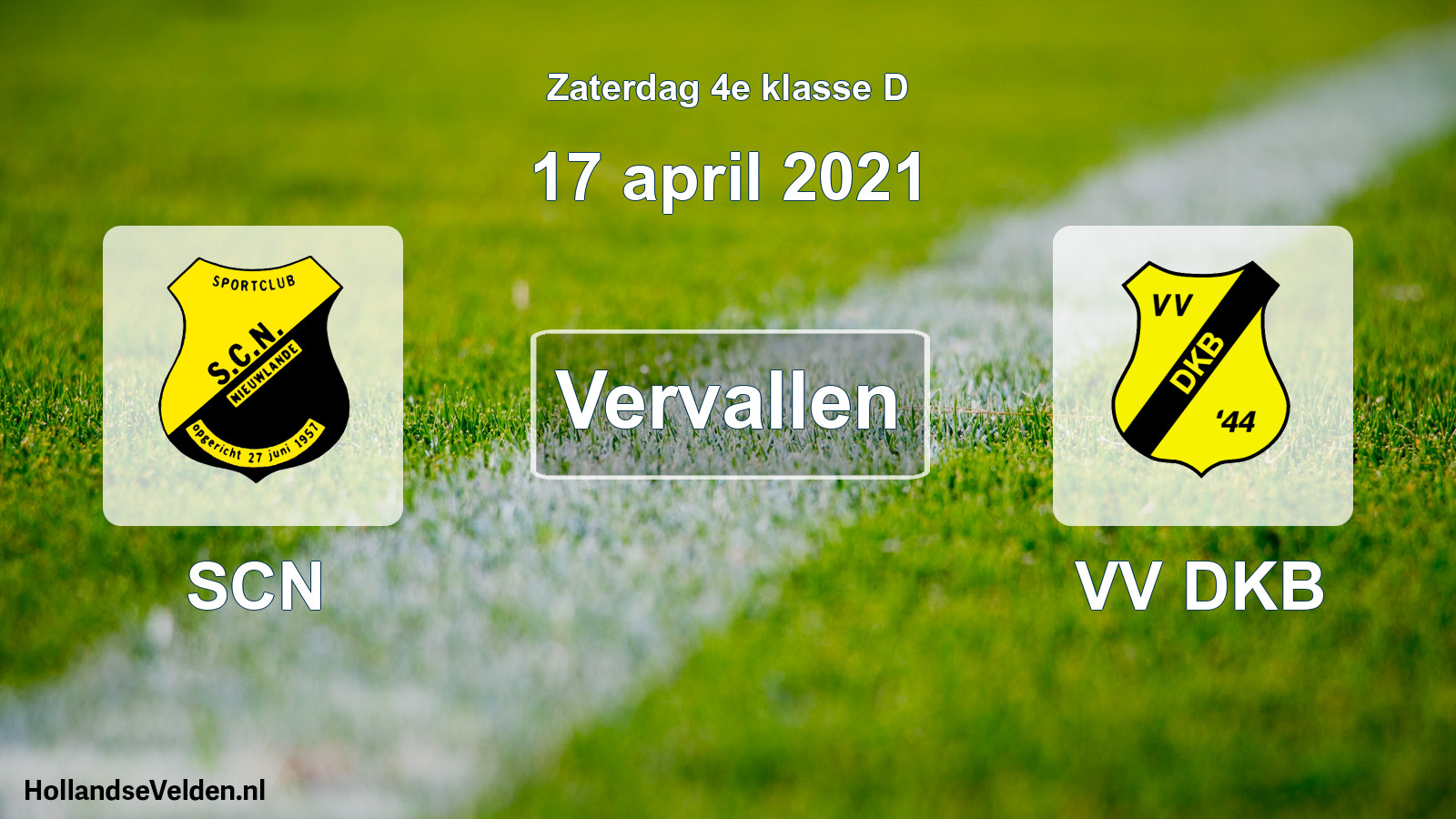 Scheduled Match: SCN - VV DKB (17 April 2021)