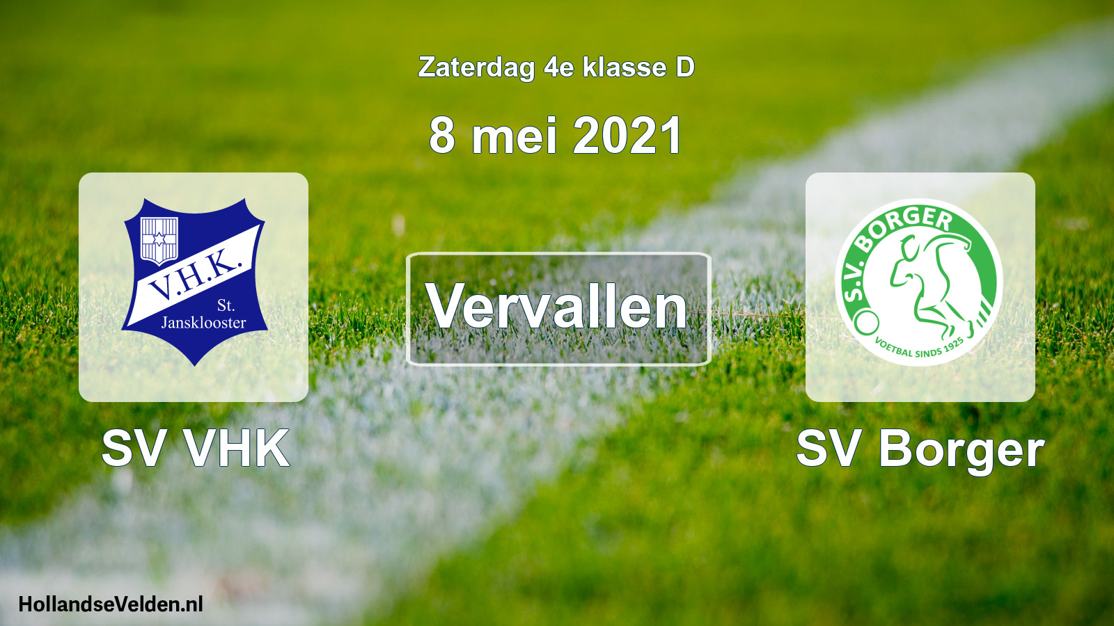 Scheduled Match: SV VHK - SV Borger (8 May 2021)