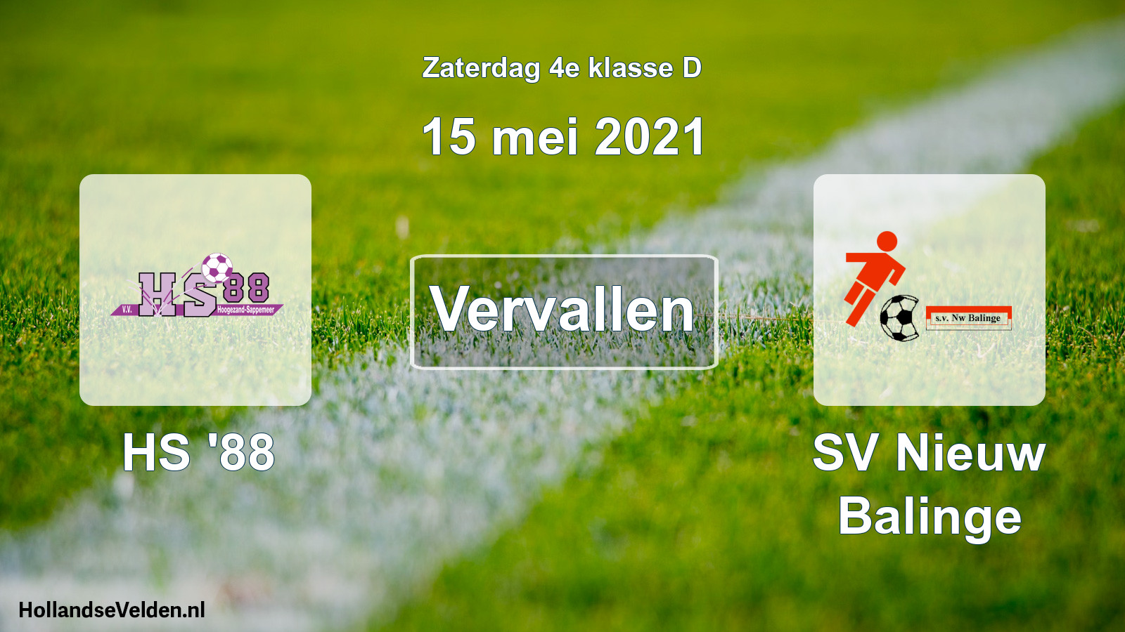 Scheduled Match: HS '88 - SV Nieuw Balinge (15 May 2021)
