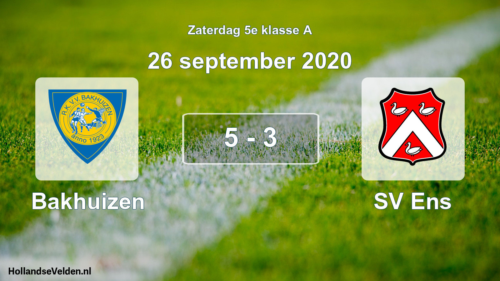 Total number of matches played: Bakhuizen - SV Ens 5 - 3 (26 September 2020)