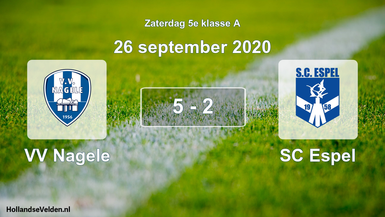 Total number of matches played: VV Nagele - SC Espel 5 - 2 (26 September 2020)