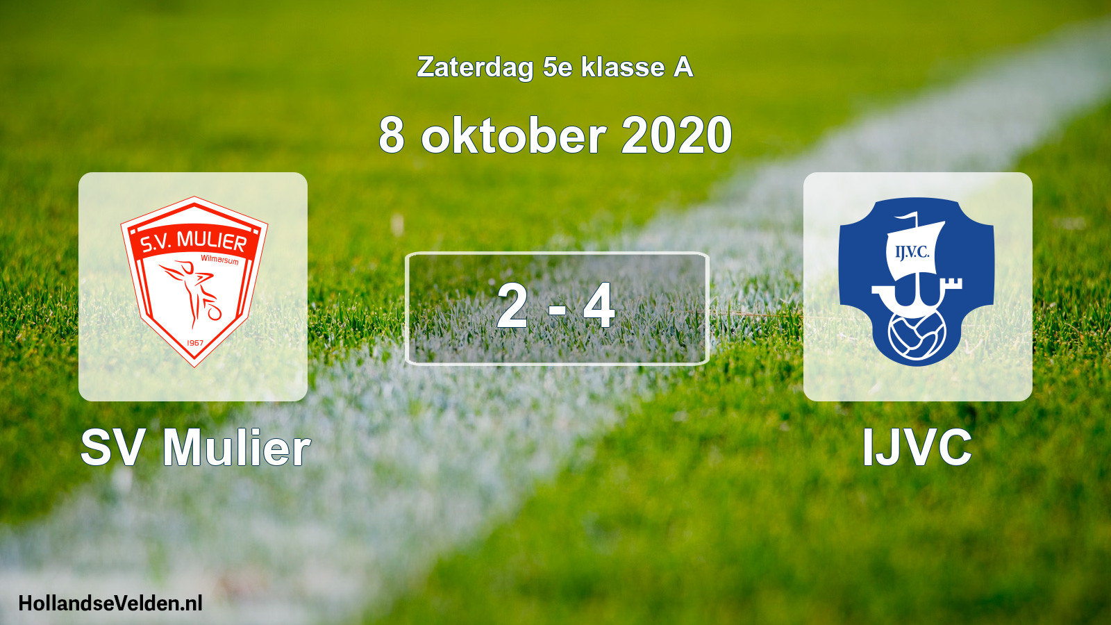 Total number of matches played: SV Mulier - IJVC 2 - 4 (8 October 2020)