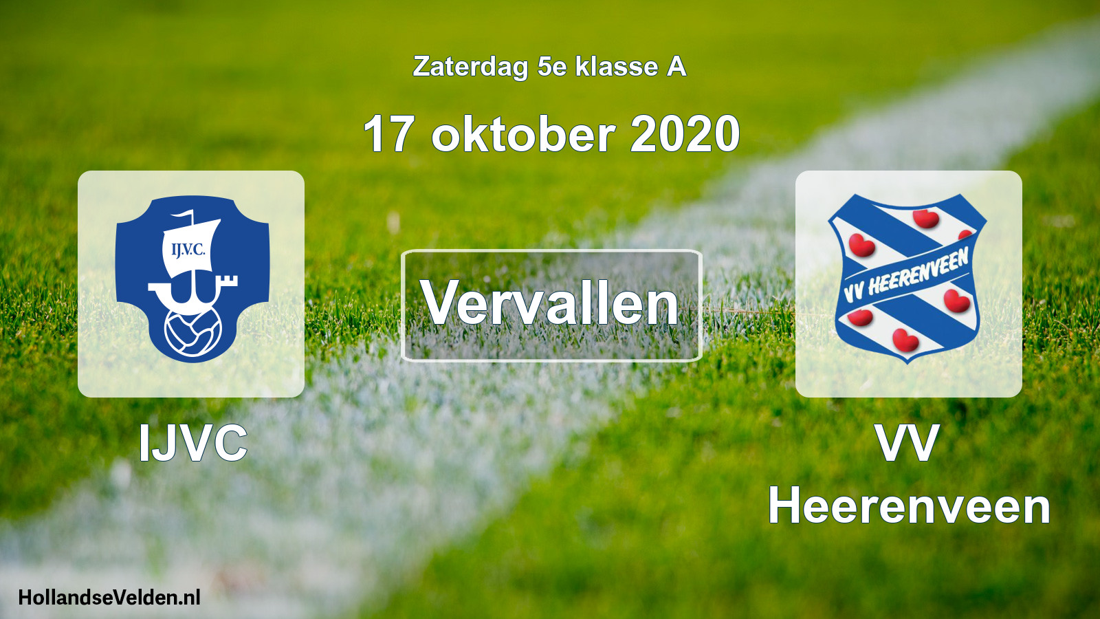 Scheduled Match: IJVC - VV Heerenveen (17 October 2020)