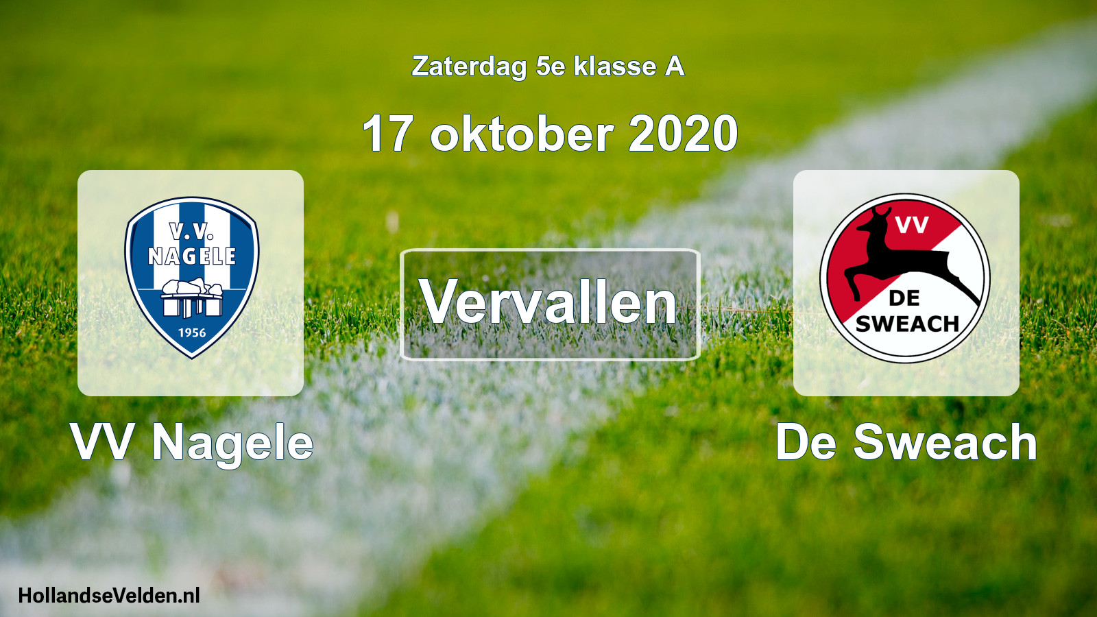 Scheduled Match: VV Nagele - De Sweach (17 October 2020)