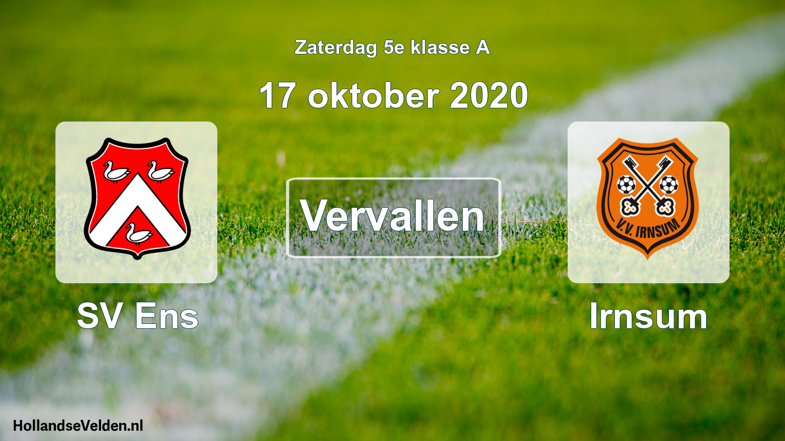 Scheduled Match: SV Ens - Irnsum (17 October 2020)