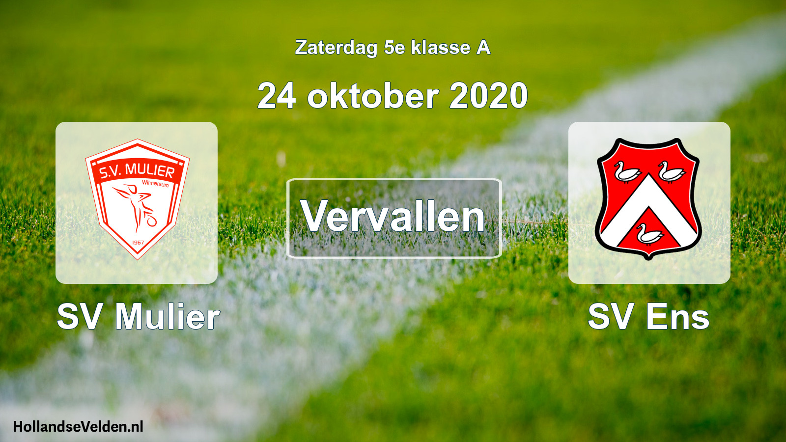 Scheduled Match: SV Mulier - SV Ens (24 October 2020)