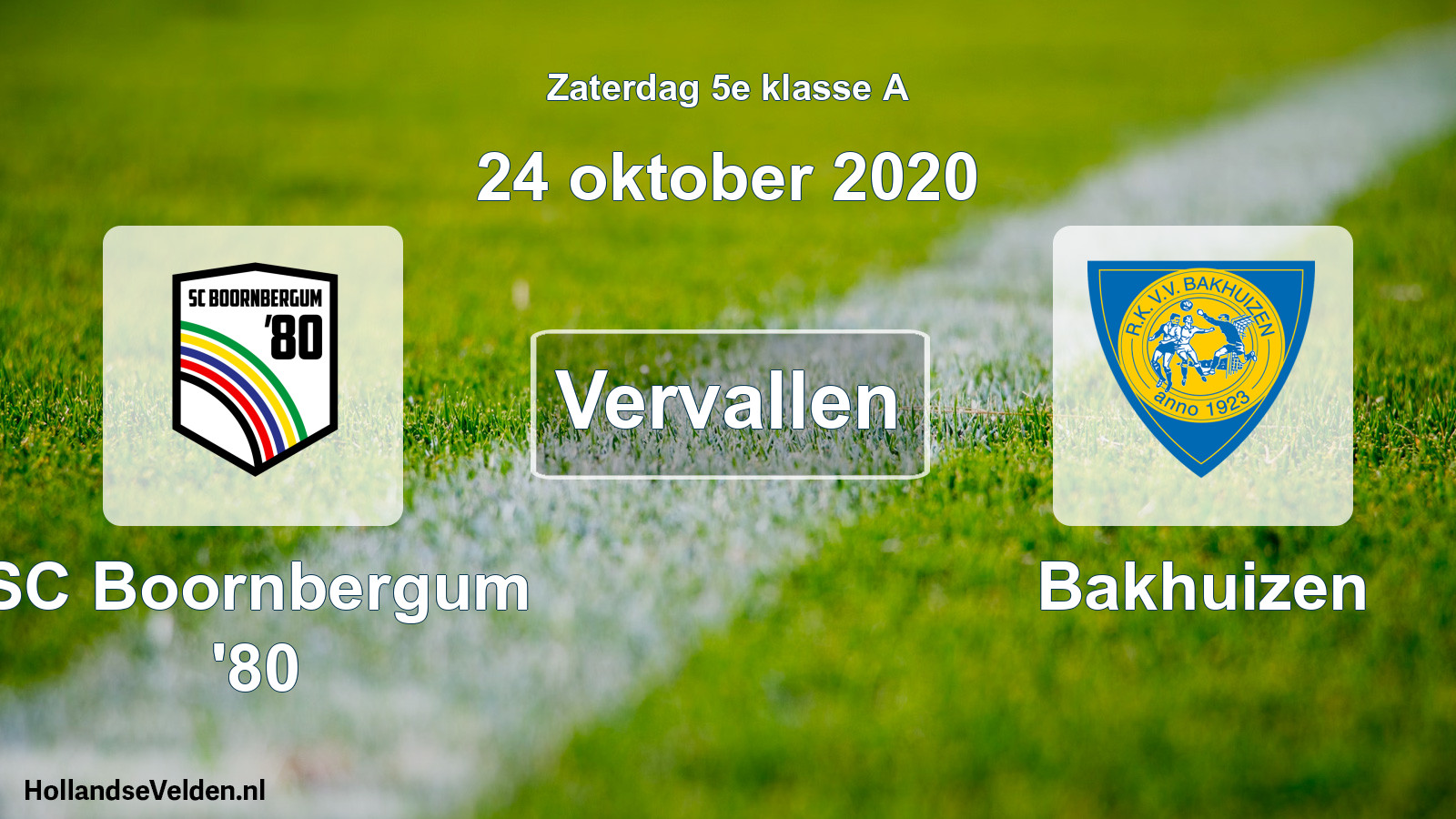Scheduled Match: SC Boornbergum '80 - Bakhuizen (24 October 2020)