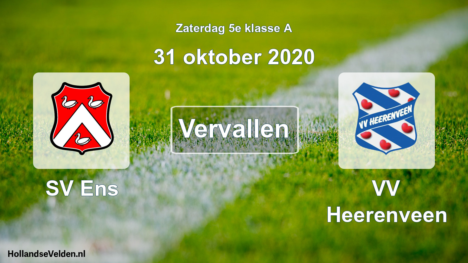 Scheduled Match: SV Ens - VV Heerenveen (31 October 2020)