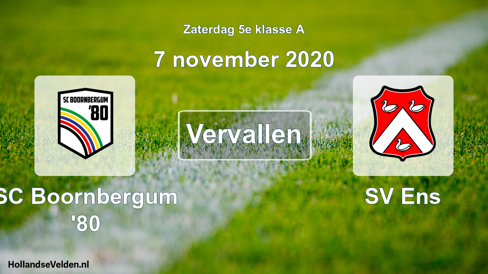 Scheduled Match: SC Boornbergum '80 - SV Ens (7 November 2020)