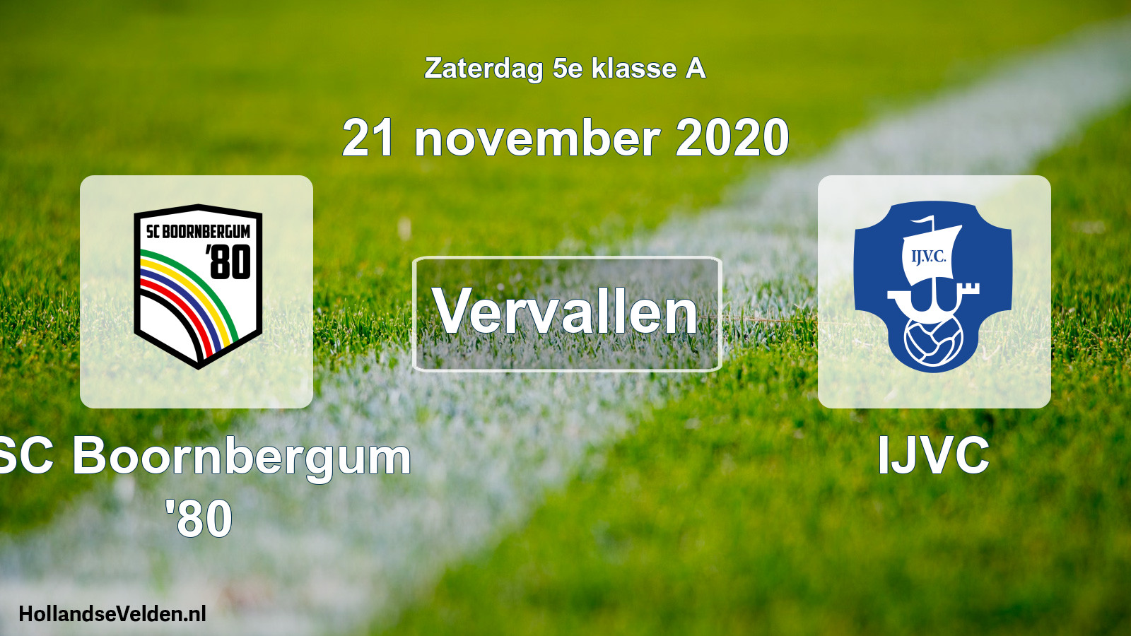 Scheduled Match: SC Boornbergum '80 - IJVC (21 November 2020)