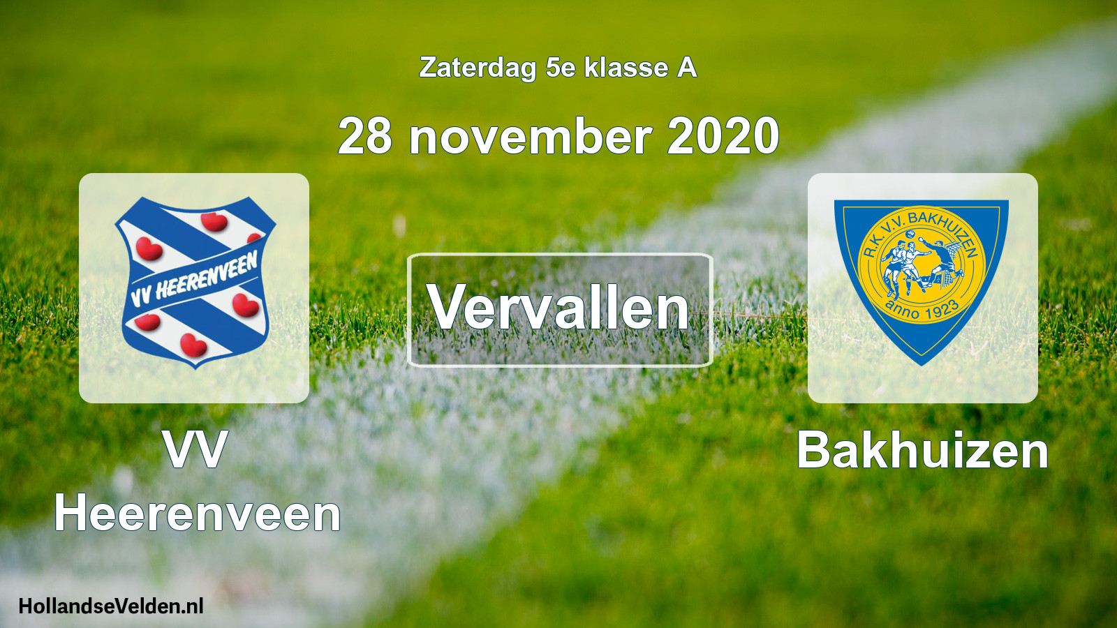 Scheduled Match: VV Heerenveen - Bakhuizen (28 November 2020)