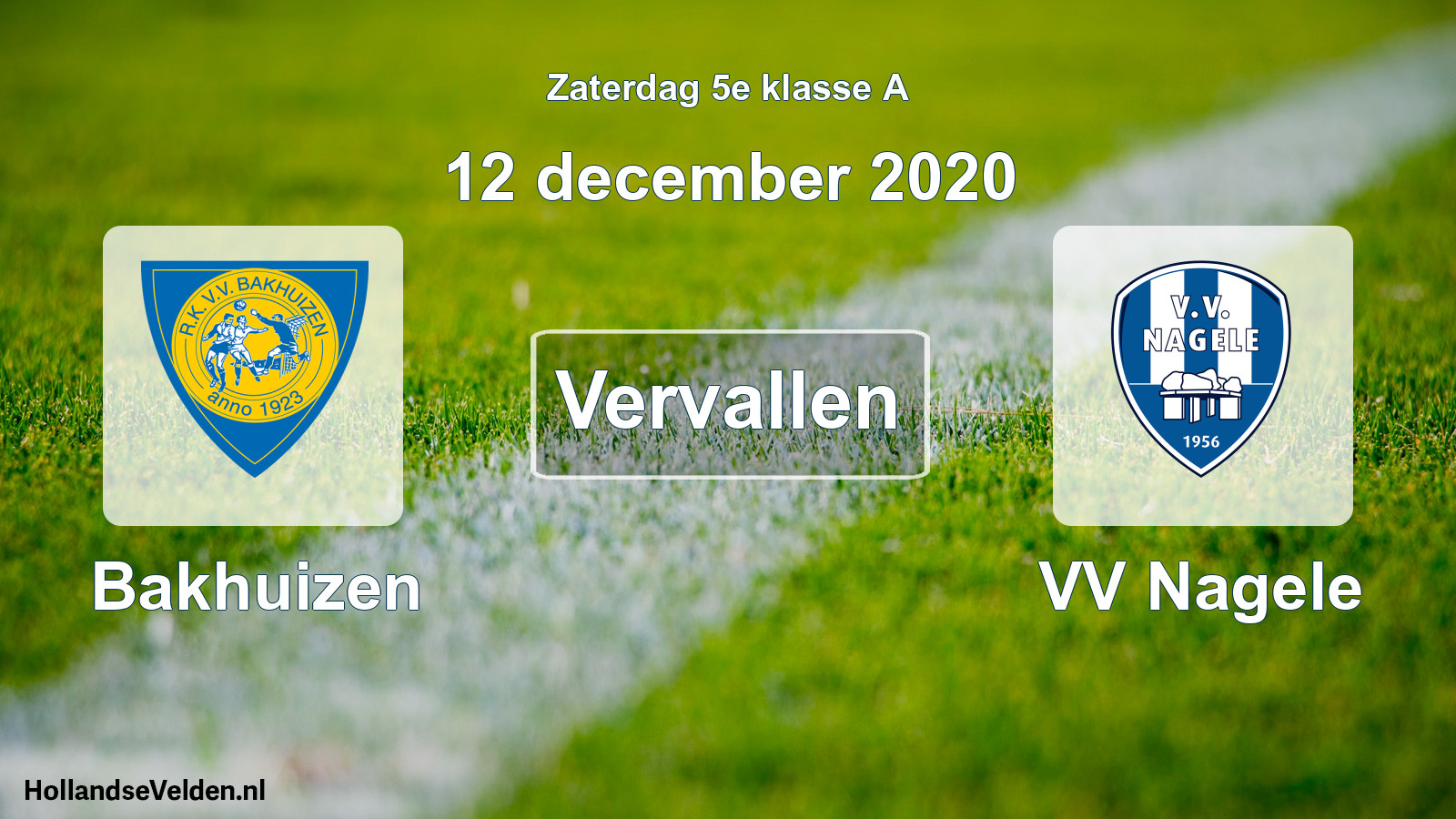 Scheduled Match: Bakhuizen - VV Nagele (12 December 2020)