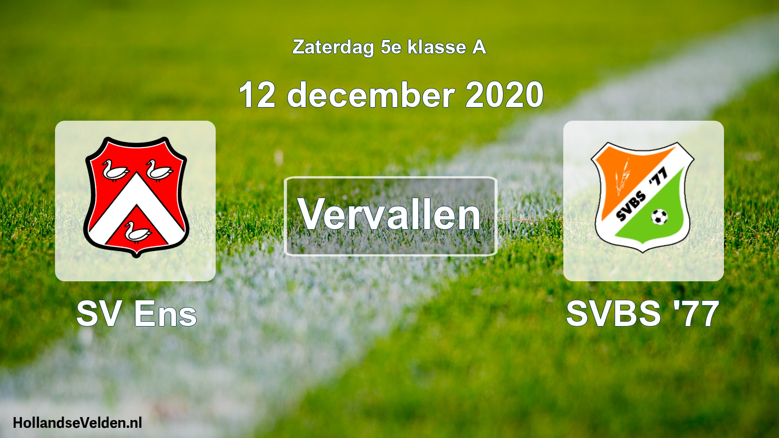 Scheduled Match: SV Ens - SVBS '77 (12 December 2020)