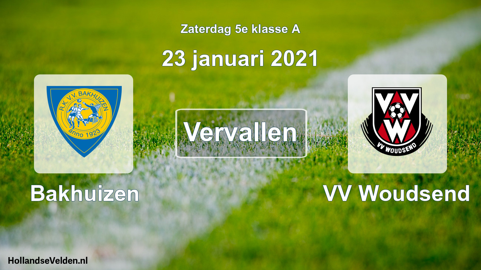 Scheduled Match: Bakhuizen - VV Woudsend (23 January 2021)