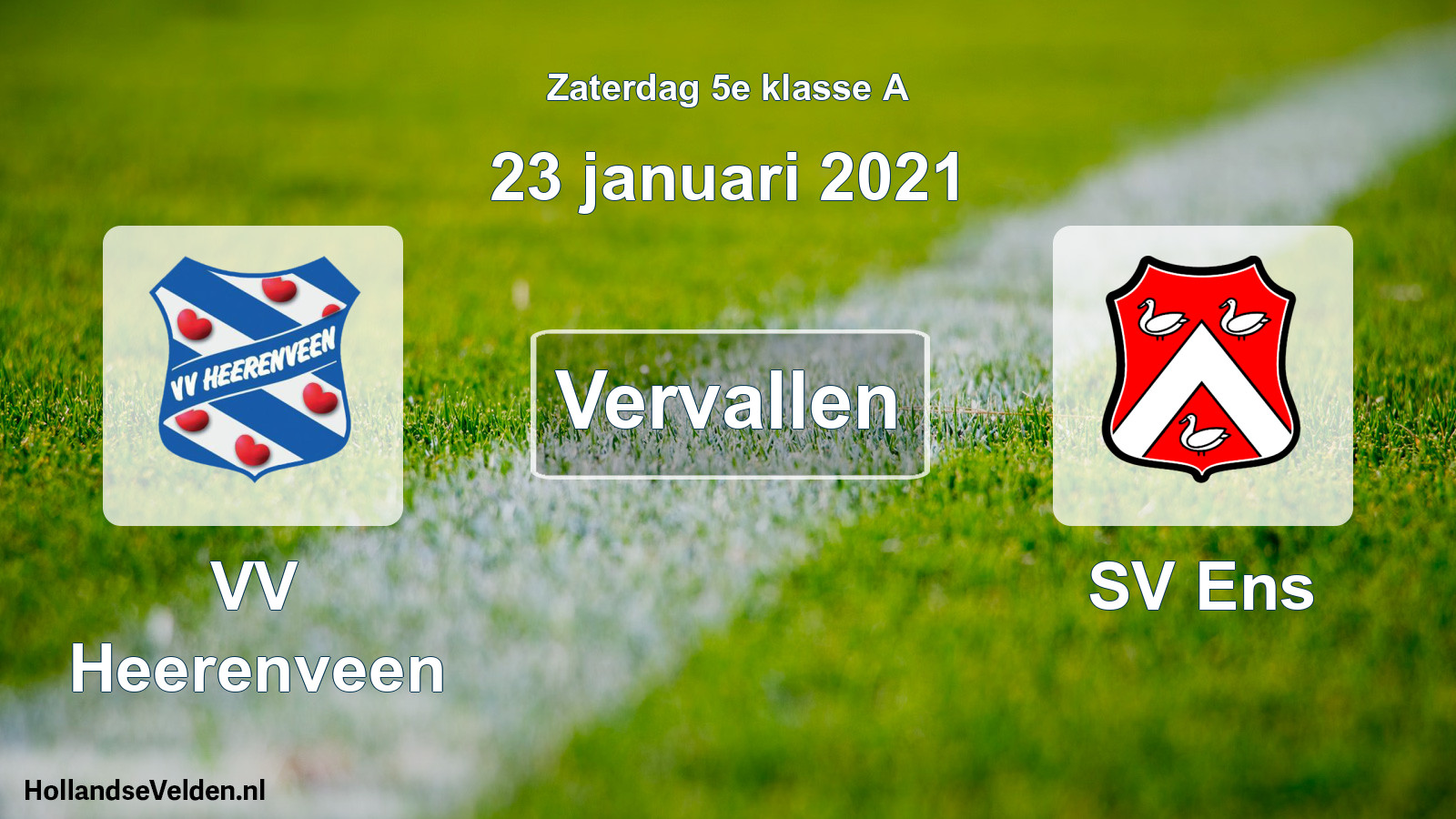 Scheduled Match: VV Heerenveen - SV Ens (23 January 2021)